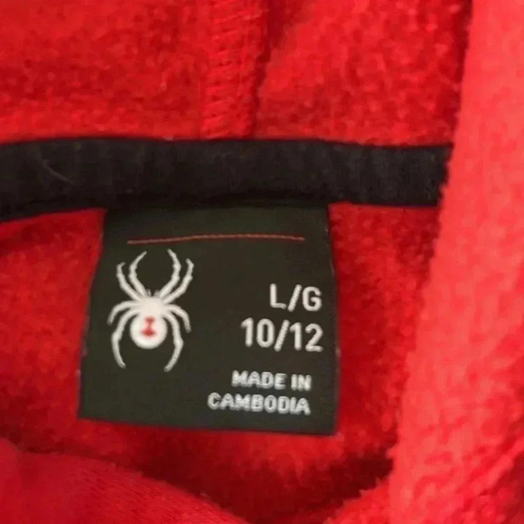 [Y10-12] Spyder Boy Splash Red  Graphic Hoodie - Picture 3 of 8